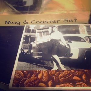 Mug & Coaster Set Vintage 50s Pin Up Print